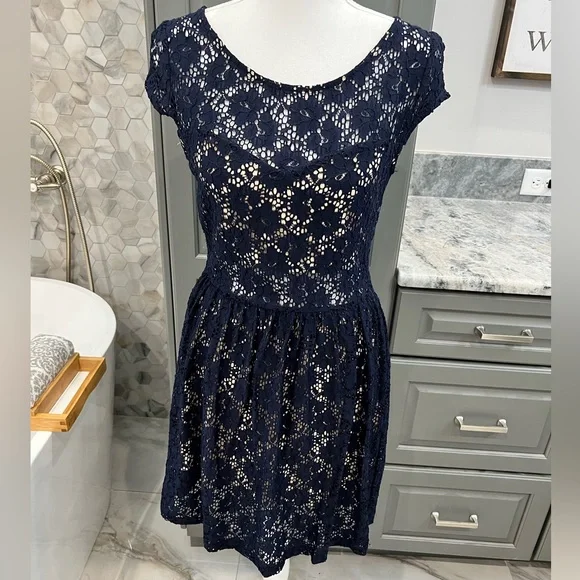 black lace cocktail dress open back Backless Black V Neck Lace Prom Dresses, Open Back V Neck Black Lace F –  jbydress main image 0